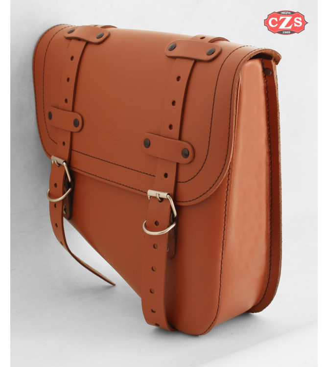 Saddlebag for Brixton Glanville 250 X mod, HÉRCULES Basic - Light Brown - Adaptable 