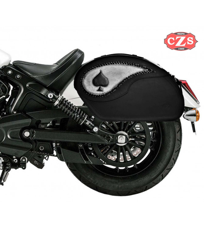 Sacoches Rigide pour Indian® Scout® Sixty mod, VENDETTA - As de Pique - Spécifique