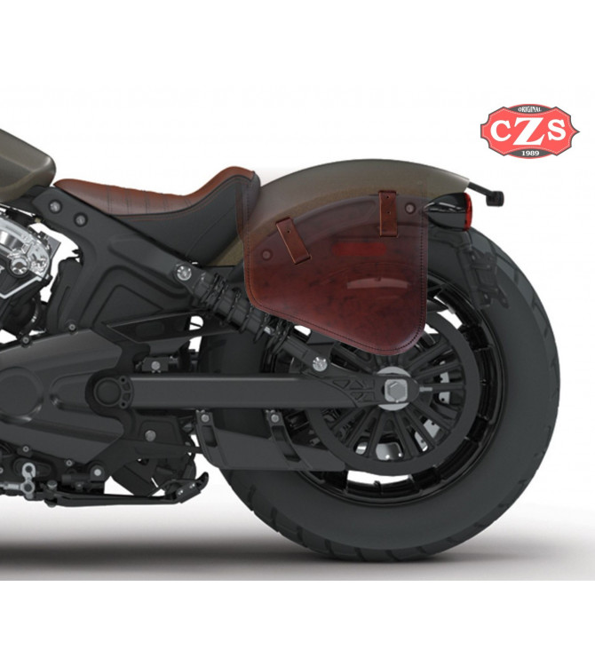 Sacoche  pour Indian® Scout® Bobber mod, HERCULES Brun GAUCHE - Spécifique 