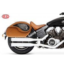 Rigide Saddlebags for Indian® Scout® Sixty mod, VENDETTA - Big boss - Camel - 