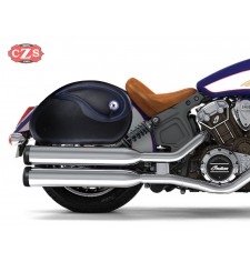 Alforjas Rígidas para Indian® Scout® Sixty mod, NAPOLEÓN Básicas - Hilo Azul - Específica