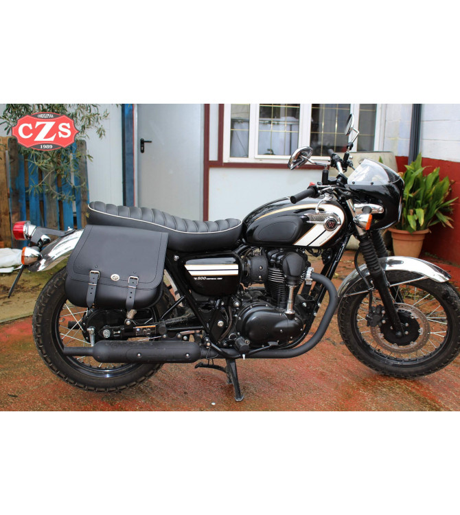 Satteltaschenset für  Kawasaki W800 mod, SCIPION  Basic Anpassungsfähig -  Schwarz