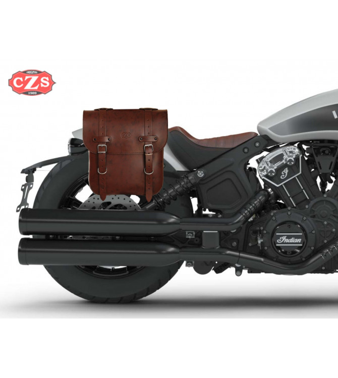 Alforja para Indian® Scout® Bobber mod, ADRIANO Básica - Marrón - DERECHA