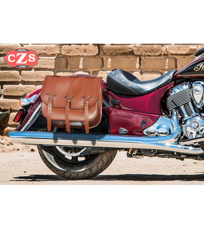 Alforja lateral para Indian® Chief® Classic mod, TRAJANO Básica - Marrón Cuero - Específica