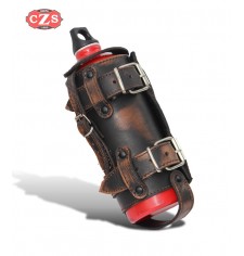 Adjustable bottle holder for Custom and Classic Motorcycles - Brown