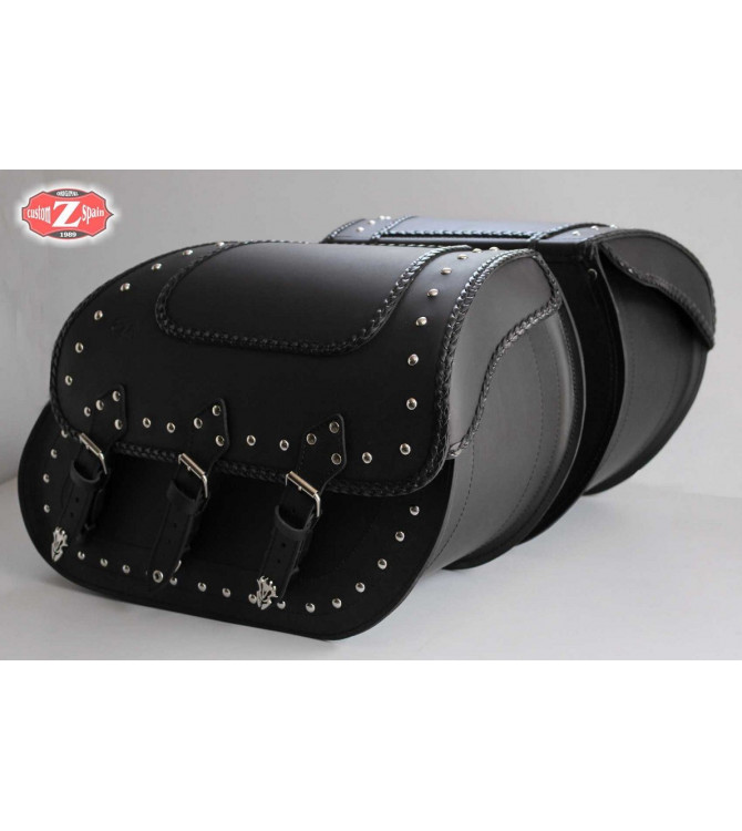 Rigid Saddlebags for Yamaha Drag-Star mod, SUPER STAR Classic Braided - Specific