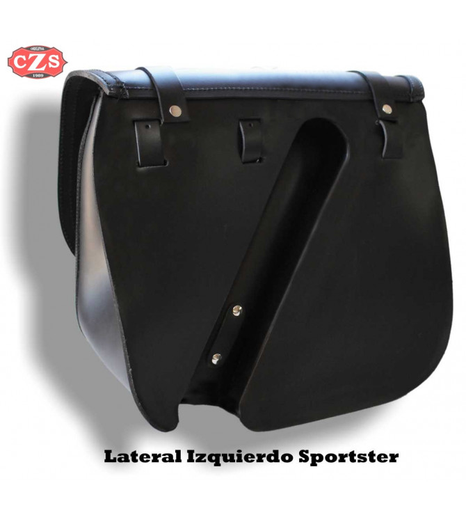 Sacoche vintage pour Sportster Harley Davidson, ULISES Marron - Spécifique - Gauche