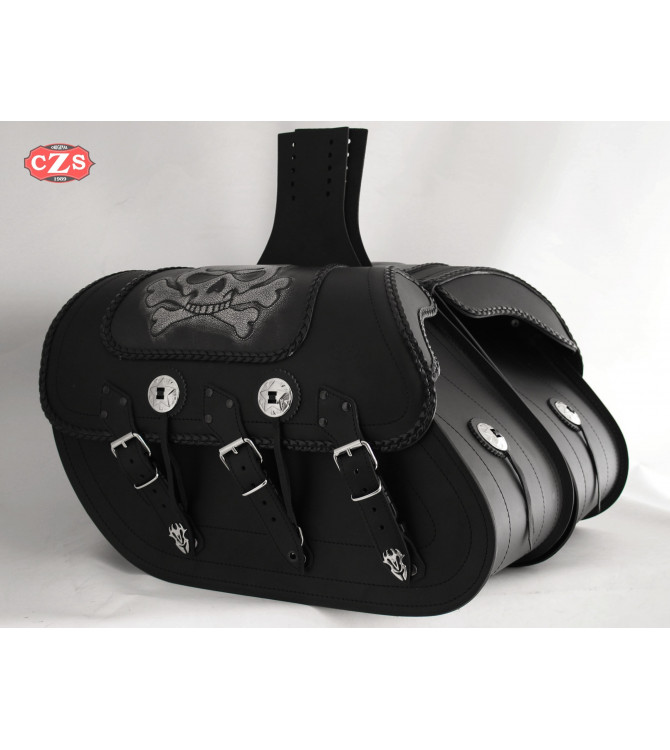 Rigid Saddlebags mod, SUPER STAR Basic - Skull - Braided UNIVERSAL