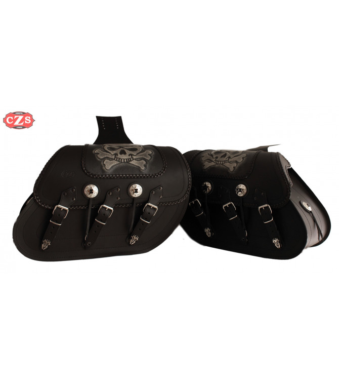 Sacoches Rigide pour Suzuki Intruder mod, SUPER STAR Basique - Crâne - Tressés Spécifique