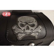 Alforjas Rígidas para Suzuki Intruder mod, SUPER STAR Básica - Calavera Tibias - Trenzados Específico 