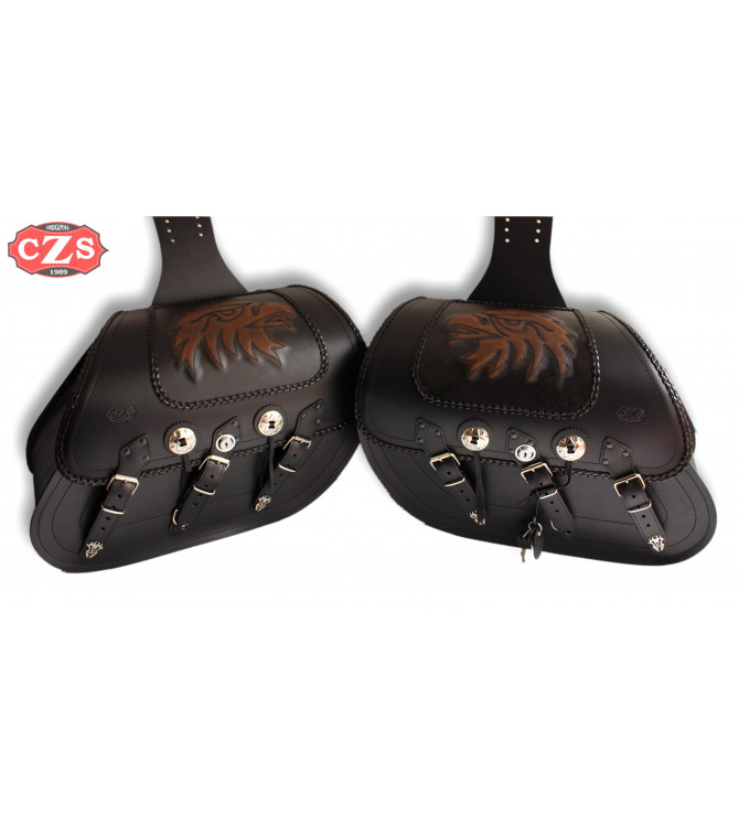 Rigid Saddlebags for Honda valkyrie mod, SUPER STAR Basic - Eagle - Braided Specific