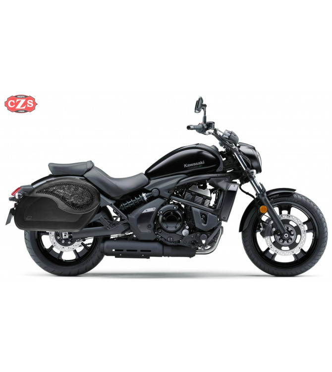 Starr Satteltaschen für Kawasaki Vulcan S 650cc mod, VENDETTA Gotischen Specific
