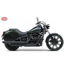 Sacoches Rigides pour Kawasaki Vulcan 900 mod, VENDETTA Spécifique - Profil Rouge -