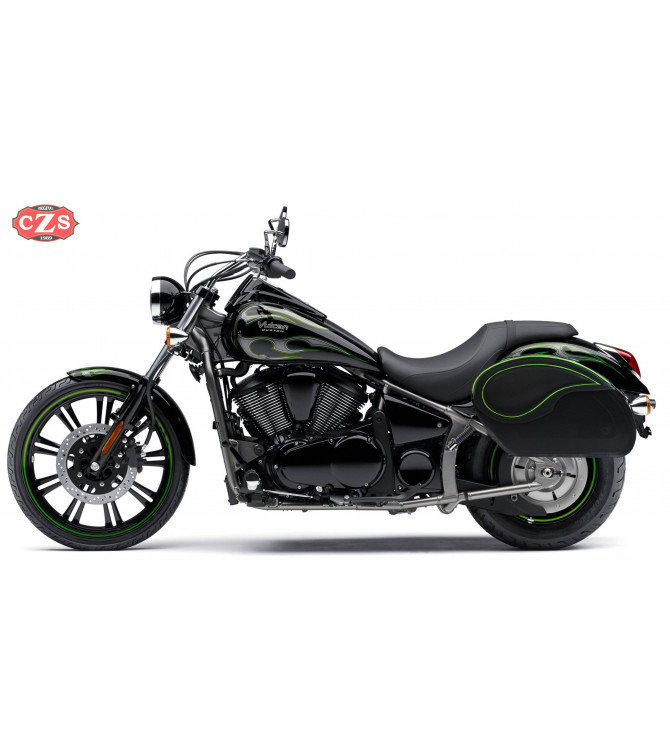 Alforjas Rígidas para Kawasaki Vulcan 900 mod, VENDETTA Específicas - Perfil Rojo -