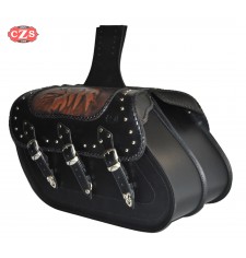 Rigid Saddlebags for Kawasaki Vulcan 900 mod, SUPER STAR Classic - Tribal - Braided Specific