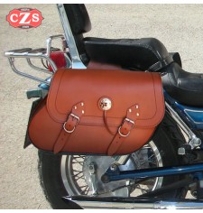 Saddlebags mod, TORELO Classic with fringes - Brown Leather - UNIVERSAL