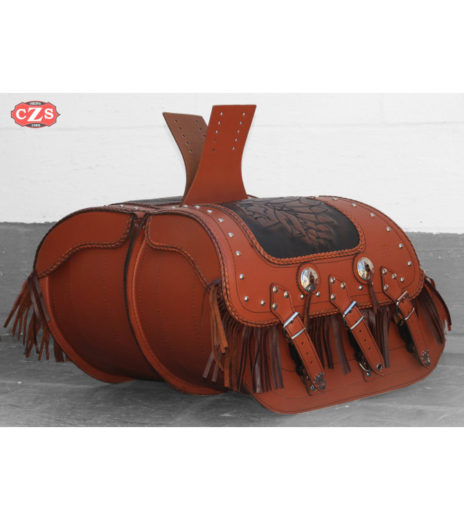 Starr Satteltaschen mod, SUPER STAR Klassische hellbraun - Big Boss - Geflchtene und Fransen UNIVERSAL