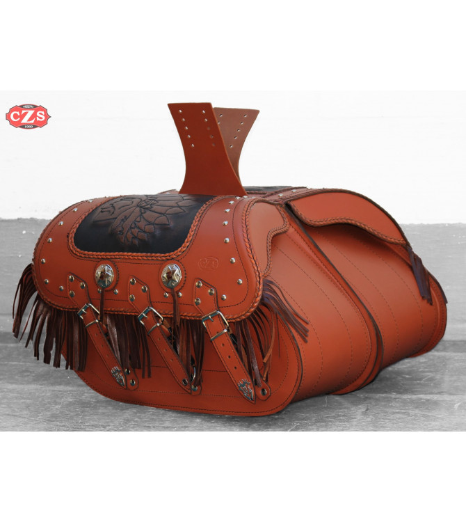 Starr Satteltaschen mod, SUPER STAR Klassische hellbraun - Big Boss - Geflchtene und Fransen UNIVERSAL