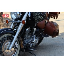 Rigid Saddlebags mod, SUPER STAR Classic light brown -  Big Boss - Braided and Fringes UNIVERSAL