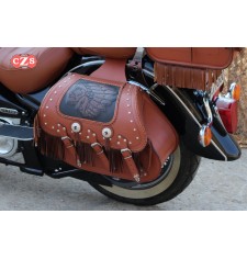 Rigid Saddlebags mod, SUPER STAR Classic light brown -  Big Boss - Braided and Fringes UNIVERSAL