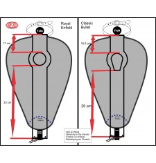 Leather tank panel for Royal Enfield Bullet Classic 350-500cc Basic - Brown -