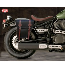 Alforja para Yamaha XV950 Bolt mod, CENTURION Negra / Marrón - Específica - DERECHA