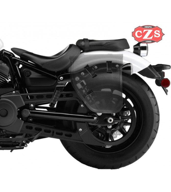 Alforja para Yamaha XV950 Bolt mod, CENTURION Negra / Marrón - Específica - IZQUIERDA