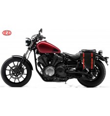 Alforja para Yamaha XV950 Bolt mod, CENTURION Negra / Rojas - Específica - IZQUIERDA