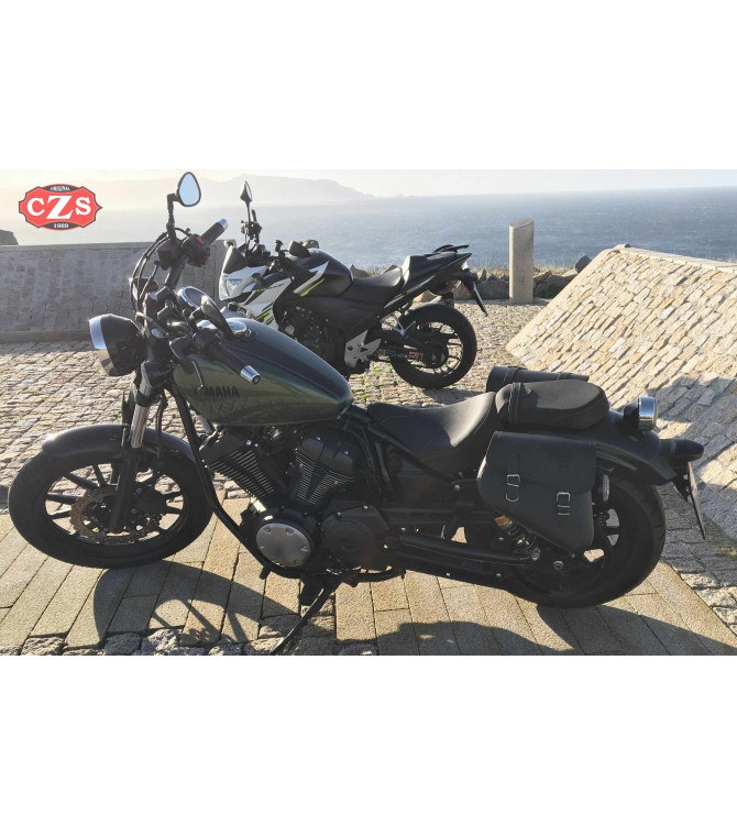 Alforja para Yamaha XV950 Bolt - mod, LEGION Básica Marrón - Específica - IZQUIERDA 