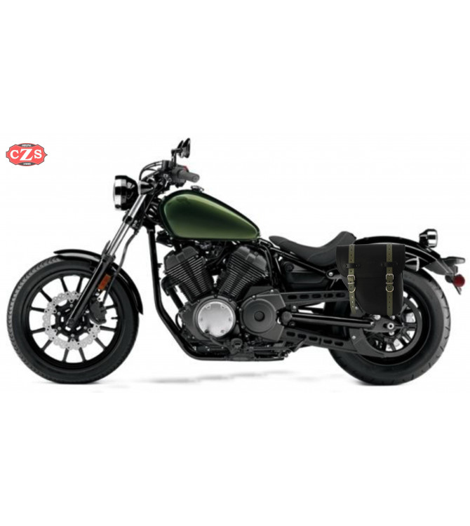 Alforja para Yamaha XV950 Bolt mod, CENTURION Negra / Verde - Específica - IZQUIERDA