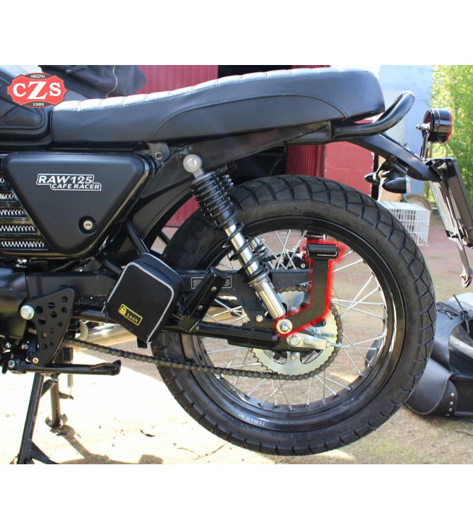 Alforja para Hanway Raw 125 Cafe Racer mod, CENTURION Adaptable - IZQUIERDA