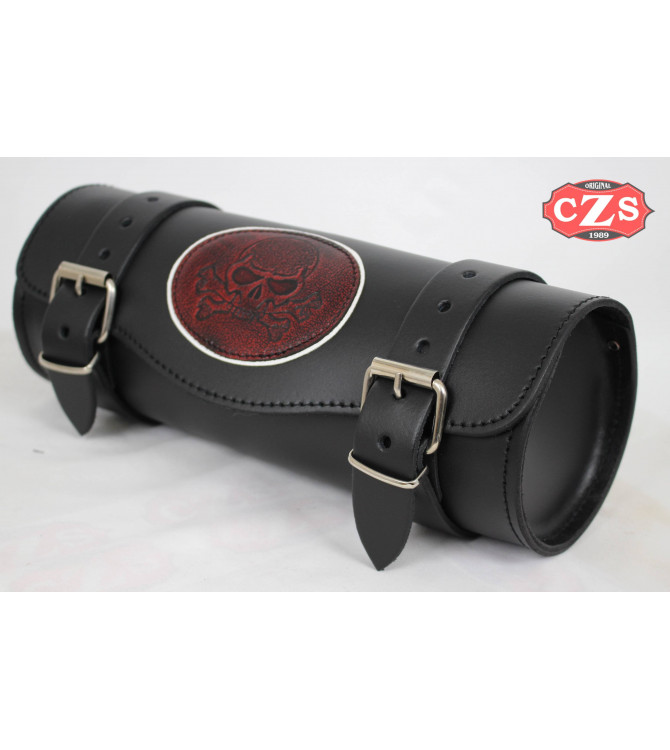 Custom Tollbag Vintage Flammen Schädel 29 cm x 11 Ø