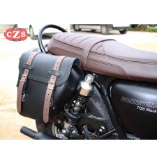 Satteltasche für Triumph Bonneville T100 / T120 Mod, CENTURION Rechts - Schwarz / Moka - Anpassungsfähig