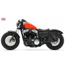 Saddlebag for Sportster Harley Davidson - Hollow to accommodate shock absorber. Mod, ULISES Orange Thread - Specific - Left