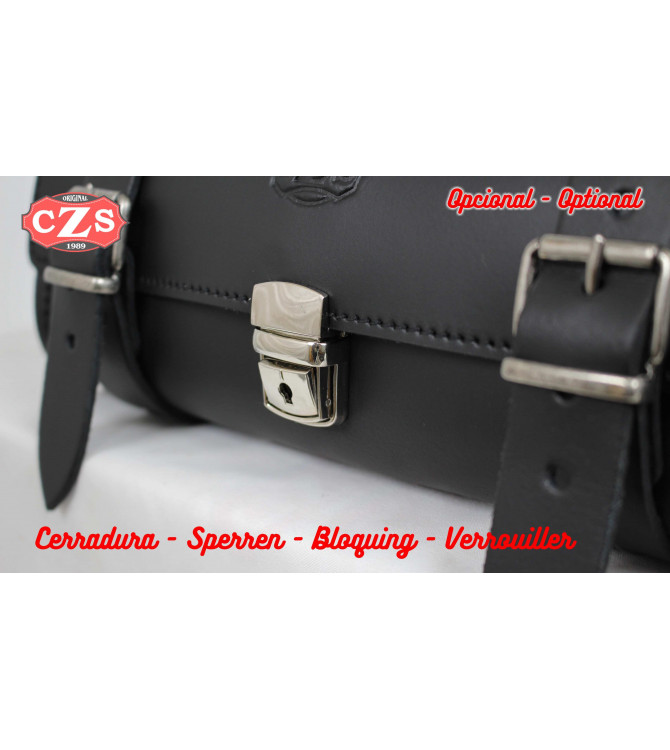 Saddlebag for Sportster Harley Davidson - Hollow to accommodate shock absorber. Mod, ULISES Orange Thread - Specific - Left