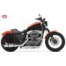 Saddlebag for Sportster Harley Davidson - Hollow to accommodate shock absorber. Mod, ULISES Orange Thread - Specific - Rigth