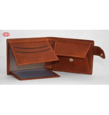 Leather wallet - Handmade brown color