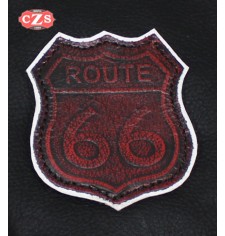 Embossed leather patch mod, ROUTE 66 - Flames -