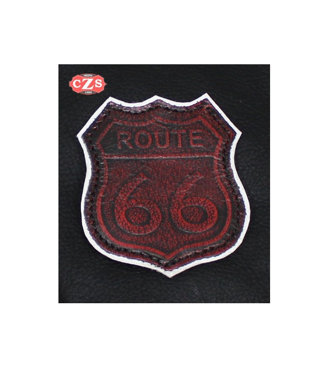 Patch en cuir gaufré mod, ROUTE 66 - Flammes - 