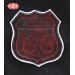 Embossed leather patch mod, ROUTE 66 - Flames -