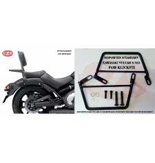 Rigid Saddlebags for Kawasaki Vulcan S 650 mod, VENDETTA - Green Profiles - Specific  (2015 - 2020)