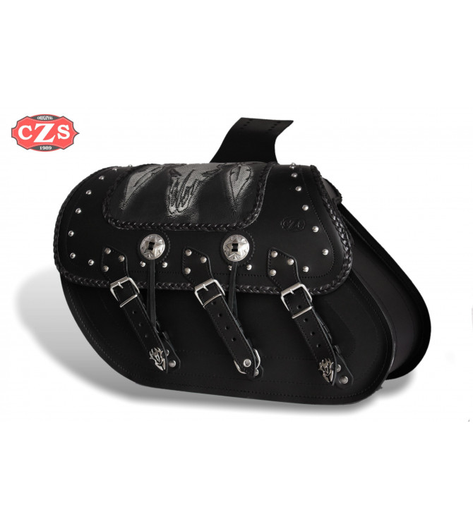 Juego de Alforjas Rígidas mod, SUPER STAR Clásica - Cráneo Toro - Trenzados UNIVERSAL