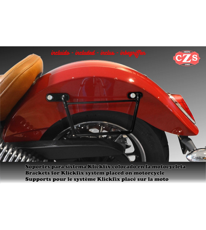 Juego de alforjas para INDIAN® Scout® y Scout® Sixty mod, TORMENTA Básicas - Con Sistema klickfix.- Desmontables