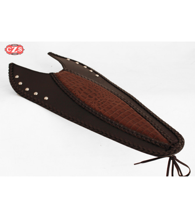 Panneau moto en cuir mod, ITALICO Classique - Brun Croco - UNIVERSEL