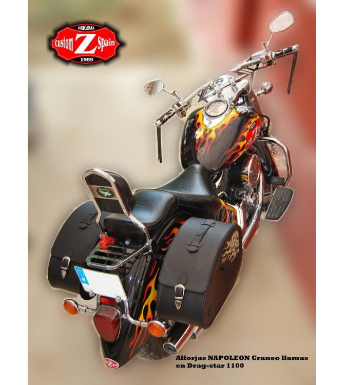 Juego de Alforjas Rigidas NAPOLEON Craneo llamas