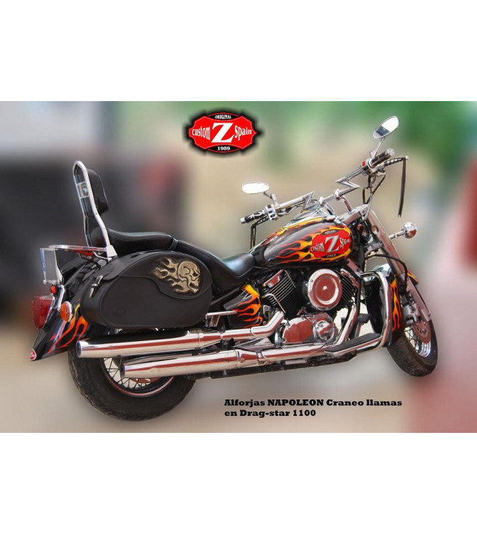 Juego de Alforjas Rigidas NAPOLEON Craneo llamas