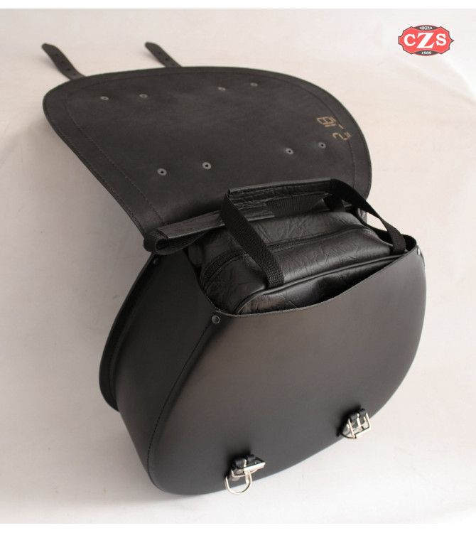 Sacoche latèral pour Triumph thunderbird mod, BANDO Bicolor Brun/Noir - Adaptable