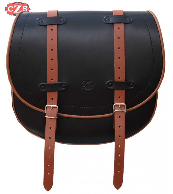 Sacoche latèral pour Triumph thunderbird mod, BANDO Bicolor Brun/Noir - Adaptable