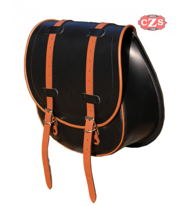 Sacoche latèral pour Triumph thunderbird mod, BANDO Bicolor Brun/Noir - Adaptable