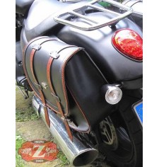 Sacoche latèral pour Triumph thunderbird mod, BANDO Bicolor Brun/Noir - Adaptable